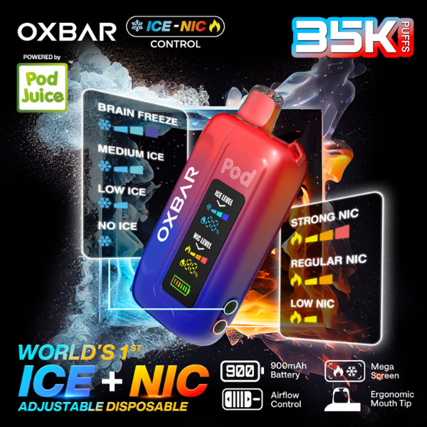 Oxbar Ice-Nic Control Pod Juice Disposable Vape 35000 Puffs 14mL 50mg